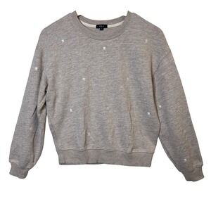 Rails Womens Sweatshirt XS Tan Beige Embroidered Stars Pullover Soft Stretchy‎
